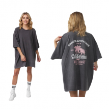 Oversized T-Shirt CALIFORNIA mit Backprint anthrazit