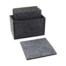 Filz-Untersetzer mit Aufbewahrungsbox im 10er-Set - grau, 10x10cm