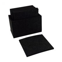 Filz-Untersetzer mit Aufbewahrungsbox im 10er-Set - anthrazit, 10x10cm