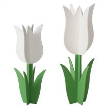 Dekoaufsteller weiße Tulpe aus Polyester - versch. Größen "82 cm"