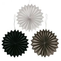 Dekohänger Weihnachtsstern aus recyceltem Papier 23 Zacken D30cm schwarz