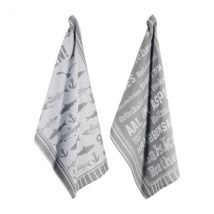 PAD Maritimes Geschirrhandtuch-Set 50x70cm grau
