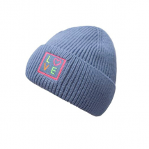 Strickmütze "Love" Jeansblau ""