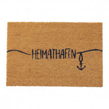 Fußmatte aus Kokos mit dunkelblauem Aufdruck - Heimathafen