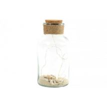 LED Flasche mit Muscheln und Sand