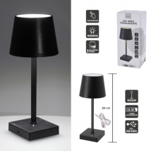 LED Tischleuchte mit quadratischem Fuß Höhe 26 cm- in schwarz