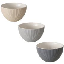 Müslischale in Riffeloptik aus Keramik versch. Farben "grau"