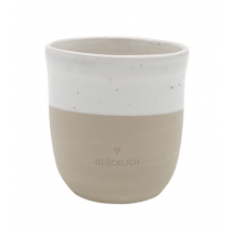 Eulenschnitt kleiner Becher "Glücklich"