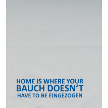 17;30 Geschirrtuch weiss - HOME IS WHERE YOUR BAUCH, blau ""