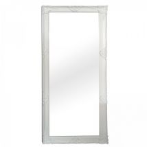 Wandspiegel aus Holz mit filigranem Muster 80x180cm weiß