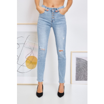 Jeans im Destroyed-Look hellblau JW616  in fünf Größen "M/38"