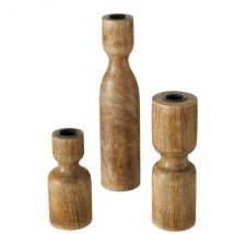 Kerzenleuchter aus Mangoholz für Stabkerze "klein"