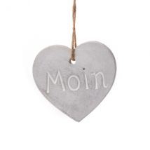 Maritimer Anhänger Herz aus Beton "Moin" - klein