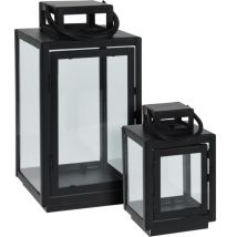 Laterne aus Metall schwarz klein