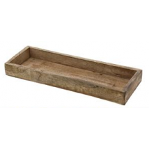 Schöne Dekoschale rechteckig aus Mangoholz - Länge 34 cm