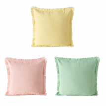 Kissen Pastell 45x45 cm mit Fransen - verschiedene Farben hellrosa