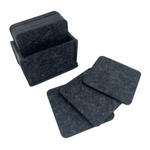 Filz-Untersetzer mit Aufbewahrungsbox im 10er-Set - anthrazit, 10x10cm