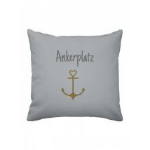Krasilnikoff Maritime Kissenhülle grau Ankerplatz 50x50cm ""