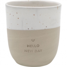 Eulenschnitt Becher "Hello new day"