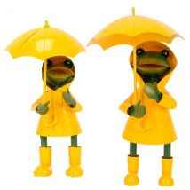 Metallfigur Frosch im Regendress - versch. Größen klein, 18,5cm