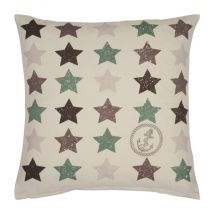 PAD Maritime Kissenhülle 45x45cm Sterne mit Leuchtturm creme