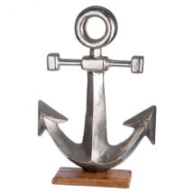 Großer Alu Anker"Maritim" auf Mangoholzsockel - 56cm