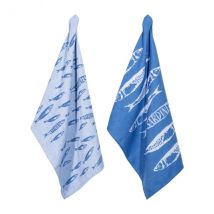PAD Geschirrtuch FISH blue 2er-Set, 50 x 70 cm