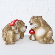 Dekofigur liegender Igel zwei Varianten groß Igel einfach mit Pilz