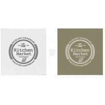 Servietten "Kitchen Market" 20Stk in zwei Farben olive