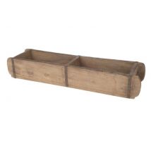Ziegelform aus Holz, vintage Regal Teakholz, unterteilt in zwei Fächer, 58 cm