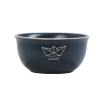 Maritime Müslischale aus Steingut Papierboot Ahoi blau