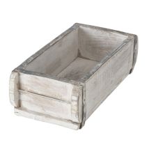 Box Rygge geweißt – Ziegelform aus recyceltem Holz – Unika in 30 x 15 x 10 cm – handgearbeitet