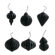 Weihnachtskugel aus recyceltem Papier schwarz "Kugel"
