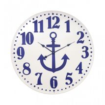 Wanduhr mit großem blauem Anker 68cm ""