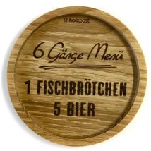 Holzuntersetzer 6 Gänge Menü ""