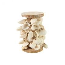 Dekorative Holzspule mit Muschelgirlande "Herzmuscheln" 200cm ""