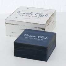 Holzbox shabby Beachclub zwei Größen "klein in blau"