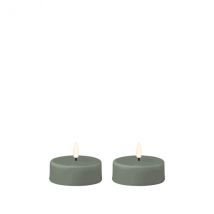 Deluxe Homeart Salbei Green Teelicht-Set breit D6,1 x H4,5cm