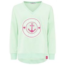 Hoodie Sweat V-Neck Moin Anchor Mint in zwei Größen "S/M"