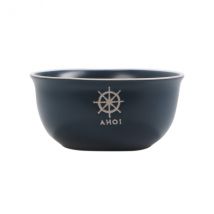 Maritime Müslischale aus Steingut Steuerrad Ahoi blau ""