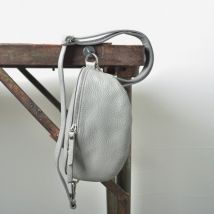 Tasche Crossover GÃ¼rteltasche aus Leder in hellgrau