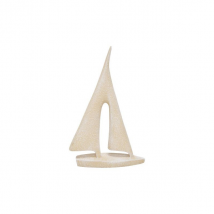 Maritimes Segelschiff aus Polyresin beige Höhe 20,5 cm