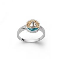 DUR Ring "Ahoi“ silber-blau 925er Sterling-Silber 52
