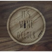 Holzuntersetzer It´s wine o´clock ""