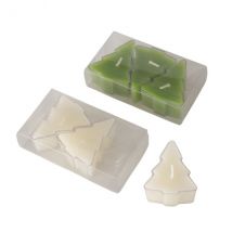 Weihnachtskerze in Tannenbaum-Form 3tlg. versch. Farben "cremeweiß"