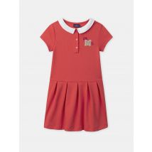 Robe Mi-plissée Rouge Corail Avec Patch Floral Fille - 5A - Sergent Major