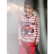 Pyjama Voiture En Velours Beige Et Rouge Enfant Garçon - 9 Ans - Sergent Major