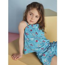 Débardeur Bleu Turquoise Imprimé Fleuri Enfant Fille - 3A - Sergent Major