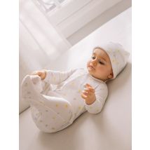 Pyjama Et Bonnet De Naissance Blancs À Imprimé Nuages Et Soleils - 6 Mois - Sergent Major