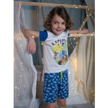 Pyjama Écru Et Bleu À Motifs Jungle Enfant Garçon - 4 ans - Sergent Major